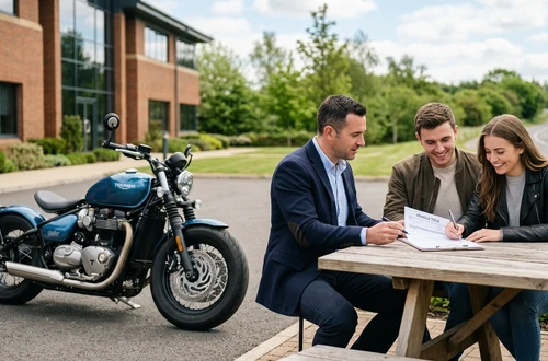 Meridian loan advisor reviewing documents with client